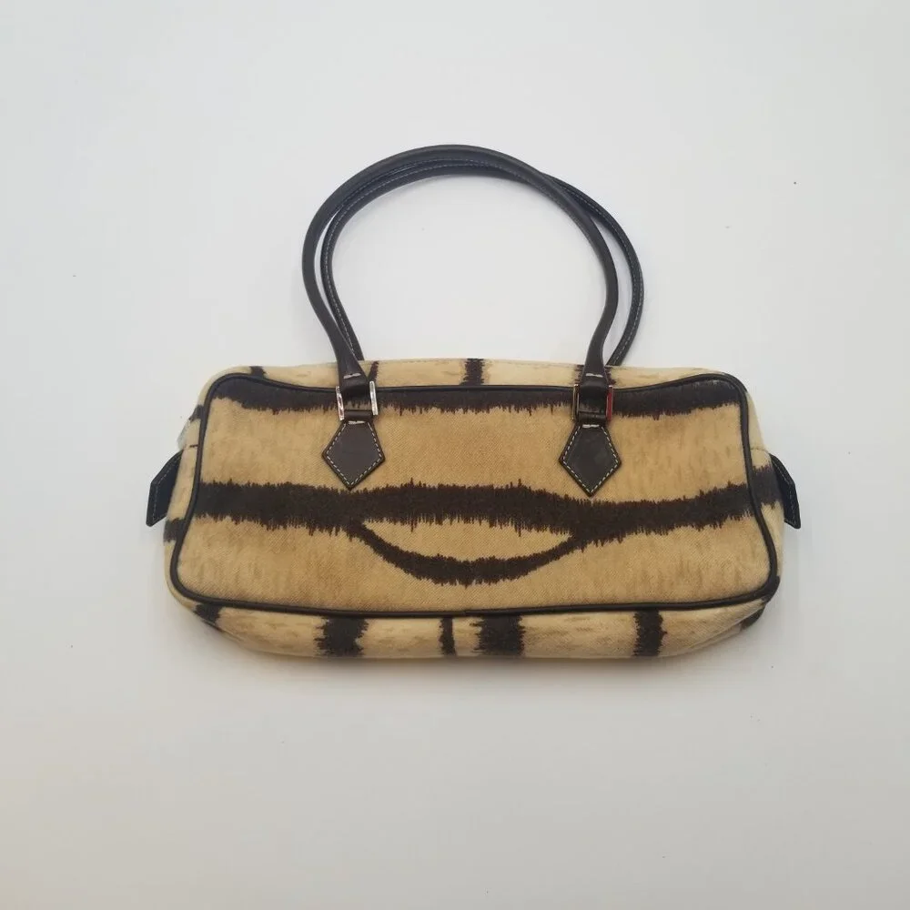 Valentino Garavani vintage animal print beige brown shoulder bag - Picture 2 of 12